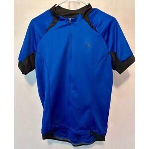 Specialized Mens Blue Full Zip Cycling Jersey Large Short Sleeve Bike Shirt